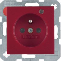 Gniazdo z/u i LED kontrolną z podwyższoną ochroną styków, czerwony, mat, S.1/B.3/B.7 | 6765091915 Hager