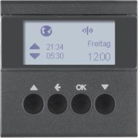 Łącznik żaluzjowy czasowy do sterownika żaluzjowego i mechanizmu zasilającego Berker, antracyt, mat | 85745185 Hager