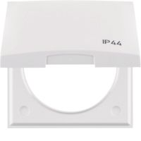 Ramka z pokrywą z nadrukiem "IP44", biały, połysk, Integro Flow | 918282599 Hager