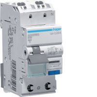 Wyłącznik różnicowoprądowy z członem nadprądowym 1P+N 6kA B 13A/30mA, typ A QC, RCBO | ADS913D Hager