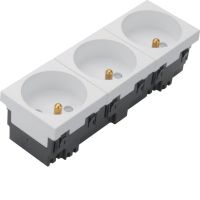 Gniazdo 2P+Z 33st. potrójne 45x45mm bezhalogenowe biały Tehalit.GB-EG | EER3339010 Hager