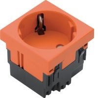 Gniazdo Schuko 33st. 1-krotne 45x45mm bezhalogenowe pomarańczowy, Tehalit.GB-EG | ESR1332004 Hager