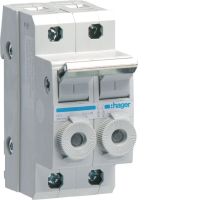 Modułowy rozłącznik bezpiecznikowy 2P do wkładek bezp. cylindrycznych L38 10x38mm 20A 400VAC | L96200 Hager