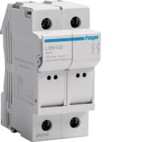 Modułowa podstawa bezpiecznikowa 2P wkł.bezp.cyl.L32 8X32mm, 25A 400VAC | LSN402 Hager