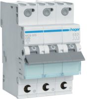 Wyłącznik nadprądowy MCB 6kA 3P C 25A QuickConnect | MCS325 Hager