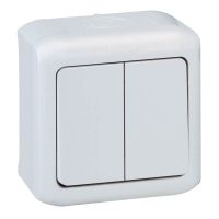 Łącznik schodowy podwójny 10AX, szary, Forix IP44 | 782381 Legrand
