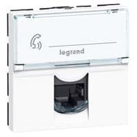 Gniazdo komputerowe 1xRJ45 kat. 5e FTP, białe, 2 moduły | 076555 Legrand