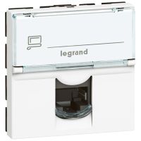 Gniazdo komputerowe 1xRJ45 kat. 6 FTP, białe, 2 moduły Mosaic | 076565 Legrand