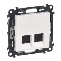 Gniazdo komputerowe podwójne RJ45 kat. 5e UTP, białe, Valena Life | 753141 Legrand