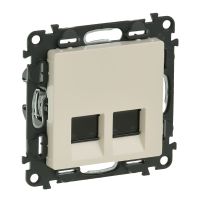 Gniazdo komputerowe podwójne RJ45 kat. 5e FTP, kremowe, Valena Life | 753254 Legrand