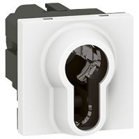 Wyłącznik na klucz, 3-pozycyjny, do zamka 0697 95-2 moduły 6A-250V, biały, Mosaic | 077075 Legrand