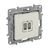 Podwójne gniazdo ładowania USB 5V 2400 ma kremowe Niloe | 764694 Legrand