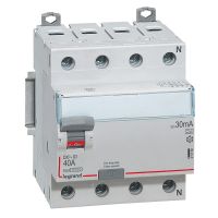 Wyłącznik różnicowo-prądowy P304 4P 40A 30mA typ A serii DX3 | 411760 Legrand