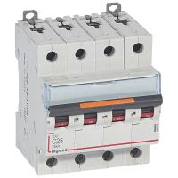 Wyłacznik nadprądowy S324 C25 4P 25A 25KA DX3 | 409796 Legrand