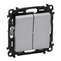 Przycisk podwójny przełączy NO/NC, aluminium 6 A, 250 V, Valena Life | 752318 Legrand