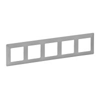Ramka pięciokrotna Metal aluminium, Valena Life | 754135 Legrand