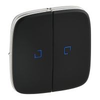Klawisz podwójny do łączników i przycisków z podświetleniem LED, czarny, Valena Allure | 755228 Legrand
