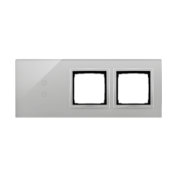 Panel dotykowy S54, 3 moduły, 2 pola dotykowe pionowe + 2 otwory na osprzęty S54, srebrna mgła | DSTR3300/71 Kontakt Simon