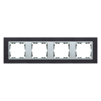 Ramka poczwórna Nature-metal, Inox czarny / pierścień aluminium 82947-38 Simon 82 Nature | 82947-38 Kontakt Simon