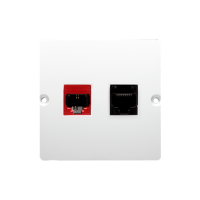 Gniazdo komputerowe RJ45 kat.5e + telefoniczne RJ12, biały BM5T.02/11 Simon Basic | BM5T.02/11 Kontakt Simon