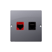 Gniazdo komputerowe RJ45 kat.5e + telefoniczne RJ12 (moduł), stal inox BM5T.02/21 Simon Basic | BM5T.02/21 Kontakt Simon