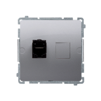 Gniazdo komputerowe RJ45, kat. 6, pojedyncze z przesłoną, stal inox BM61.01/21 Simon Basic | BM61.01/21 Kontakt Simon