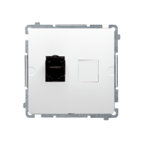 Gniazdo komputerowe RJ45, kat. 6, pojedyncze ekranowane z osłoną, biały BM61E.01/11 Simon Basic | BM61E.01/11 Kontakt Simon