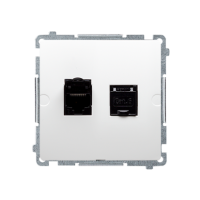 Gniazdo komputerowe RJ45, kat. 6, podwójne ekranowane z osłoną, biały BM62E.01/11 Simon Basic | BM62E.01/11 Kontakt Simon