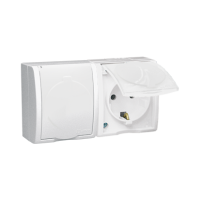 Gniazdo wtyczkowe z/u Schuko podwójne bryzgoszczelne IP54, z przesłonami, biały AQGSZ1-2Z/11 | AQGSZ1-2Z/11 Kontakt Simon