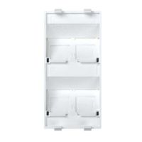 Płytka CIMA, 4x RJ z osłonami, skośna, do adapterów MD, czysta biel Simon Connect | S80C/9 Kontakt Simon