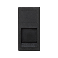 Płytka K45/2, 1xRJ z osłoną, 22,5x45mm, uniwersalna, czarny, Simon Connect | KA76/14 Kontakt Simon