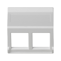 Płytka K45 2xRJ bez osłon skośna, do adapterów MD, czysta biel KB080/9 Simon Connect | KB080/9 Kontakt Simon