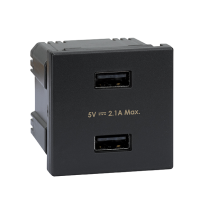 Ładowarka USB K45 (45x45) gniazdo typ A 5V/2,1A, szary grafit K126E/14 Simon Connect | K126E/14 Kontakt Simon