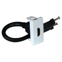 Gniazdo HDMI 22,5x45 z przewodem, biały, Quadro 45 | 45435SBR Efapel