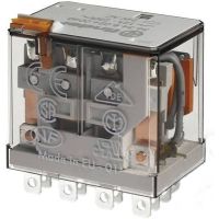 Miniaturowy przekaźnik mocy 4 P; 12A; 110V AC; przycisk test. + mech. wskaźnik zadziałania | 56.34.8.110.0040 Finder