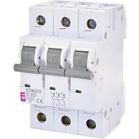 Wyłącznik nadprądowy 3P C 63A 6kA AC ETIMAT 6 | 002145522 Eti
