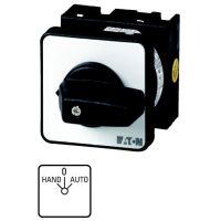 Łącznik krzywkowy 1P, 20A, 6,5kW, H-0-A, bez samopowrotu, pokrętło czarne, natablicowy, T0-1-15431/E P/T | 019872 Eaton