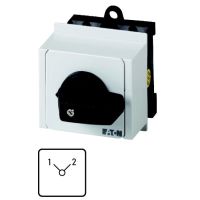 Łącznik krzywkowy 1P, 20A 6,5kW, 1-2, bez samopowrotu, pokrętło czarne, do zabudowy modułowej, T0-1-8220/IVS P/T | 055459 Eaton