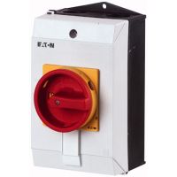 Łącznik krzywkowy 2P, 20A, 6,5kW, 0-1, pokrętło czerwone, w obudowie, T0-1-102/I1/SVB | 207143 Eaton