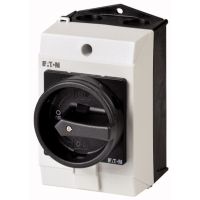 Łącznik krzywkowy 3P, 20A, 6,5kW, 0-1, pokrętło czarne, w obudowie, T0-2-1/I1/SVB-SW P/T | 207148 Eaton