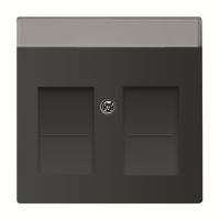 Pokrywa z polem opisowym do 2 złączy modular jack z przysłonami, czarny matowy, Future, 1800-885 | 2CKA001710A3910 ABB
