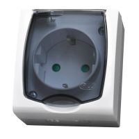 Gniazdo pojedyncze z/u Schuko, pokrywa przezroczysta 16A, IP44, białe, Madera | GNH-1NSP/00/d Ospel