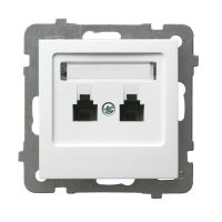 Gniazdo telefoniczne podwójne równoległe GPT-2GR/m/00 seria AS BIAŁY | GPT-2GR/m/00 Ospel
