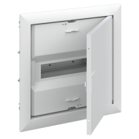 Obudowa p/t IP30 12M z ramką, drzwiami oraz listwami śrubowymi N+PE (zamiennik UK510E), UK612E2 | 2CPX077840R9999 ABB