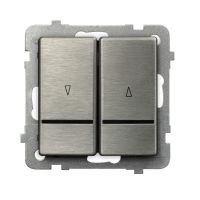Łącznik żaluzjowy z podświetleniem niebieskim z blokadą mechaniczną ŁP-7RMBS/m/37 seria SONATA STAL | ŁP-7RMBS/m/37 Ospel
