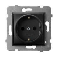 Gniazdo pojedyncze z/u Schuko GP-1US/m/33 czarny matowy, Aria | GP-1US/m/33 Ospel
