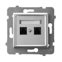 Gniazdo komputerowe podwójne, kat. 5e MMC GPK-2U/K/m/18srebro, Aria | GPK-2U/K/m/18 Ospel