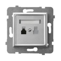 Gniazdo telefoniczne pojedyncze GPT-1U/m/18srebro, Aria | GPT-1U/m/18 Ospel