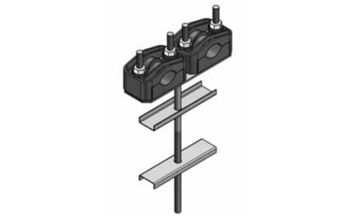 Uchwyt podwójny U1 Fi-25-46mm z odsadzeniem na słup ŻN U102 | U102  ALPAR sp. z o.o. (d