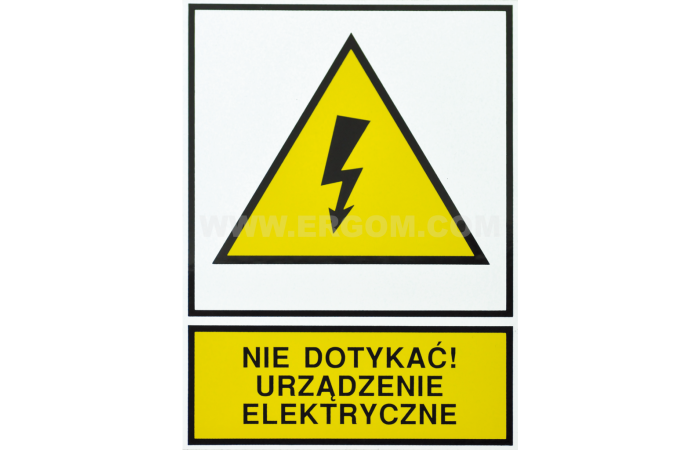 Tabliczka TZO 74X105S napis: Nie dotykać! Urządzenie elektryczne | E04TZ-01011120100 Ergom